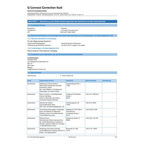 Korrekturflüssigkeit 20ml weiß Q-CONNECT KF10507 D