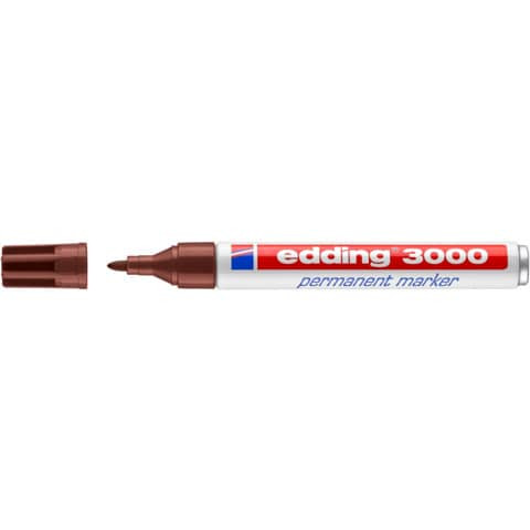 Permanentmarker 3000 1,5-3mm braun EDDING 3000-007 Rundspitze nachfüllbar