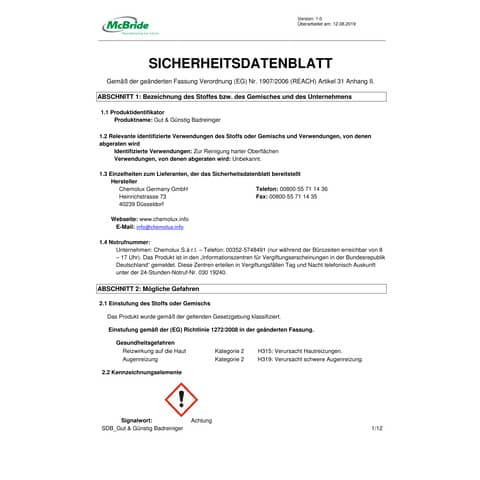 Badreiniger 1L G&G 6068843003 / 4404841003
