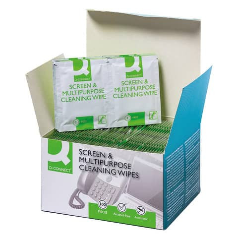 Reinigungtücher f.Bildsch+Bril Q-CONNECT KF04503/SCS100 100BL