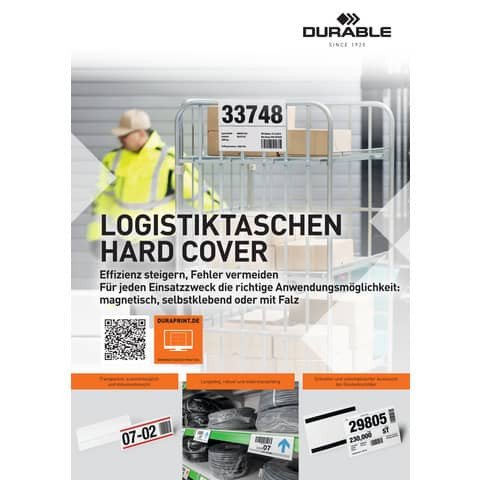 Sichttasche A5quer 210x148mm 10ST transp DURABLE 1162 19 Hard Cover