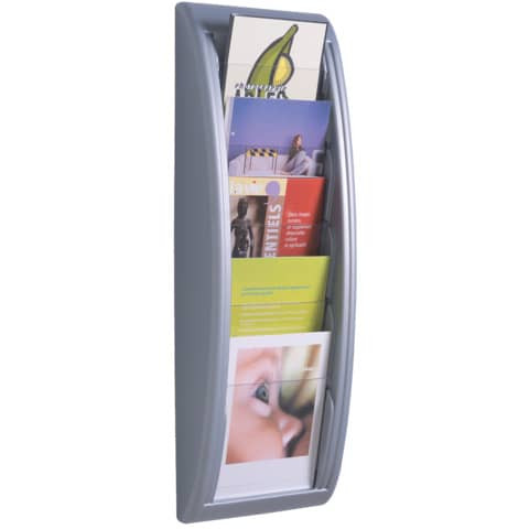 Wand-Prospekthalter A5 silber PAPERFLOW 4063.35 QuickBlick