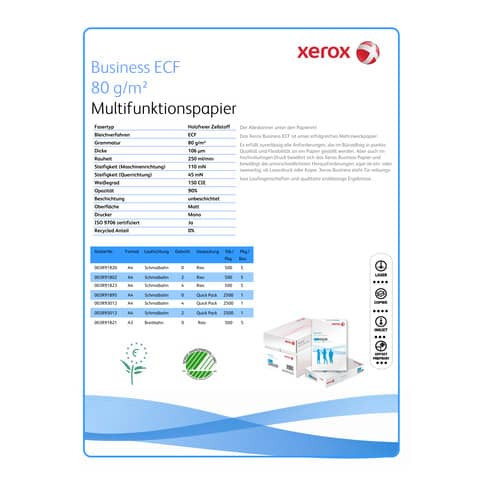 Kopierpapier A4 80g 4 loch weiß XEROX 003R91823, Buisiness
