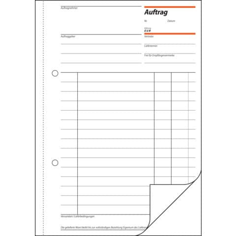 Auftragsbuch A5/2x50BL SIGEL AU525