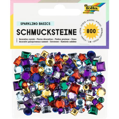 Schmucksteine eckig u. rund FOLIA 1240 Gr.+Farb sort 800ST