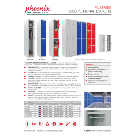 Garderobenschrank 4 Fächer grau/grau PHÖNIX SAFE PL1433GGK StahlVorhangschl.
