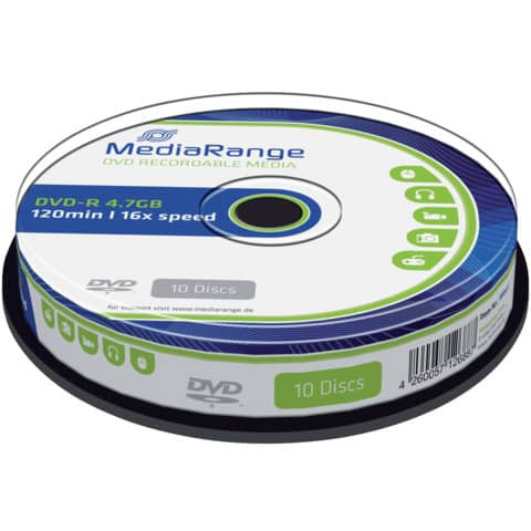 DVD-R 10er Spindel MEDIARANGE MR452 4,7Gb120mi