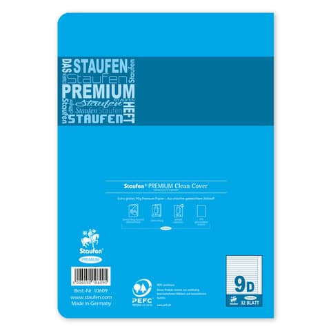 Heft A5 32BL Lin.9 liniert m. Rand STAUFEN PREMIUM 734010609