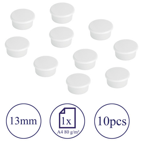Magnet 10ST weiß FRANKEN HM10 09 D13 mm