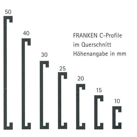 Namensschild magnetisch 20ST FRANKEN C114 10x50 mm