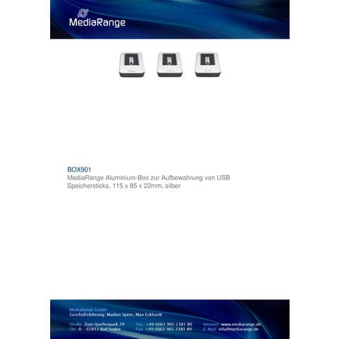 USB-Box Alu silber MEDIARANGE BOX901