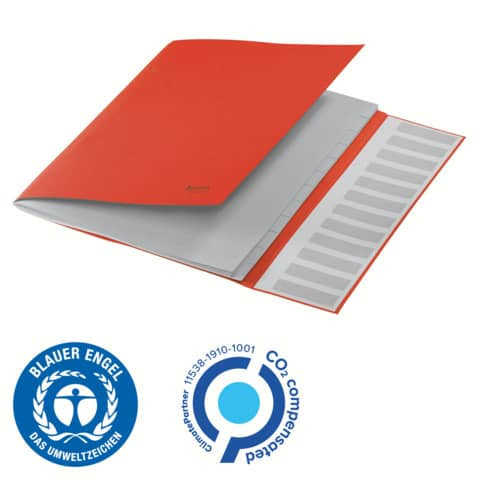 Ordnungsmappe Recycle A4/12F rot LEITZ 3915-00-25 Karton