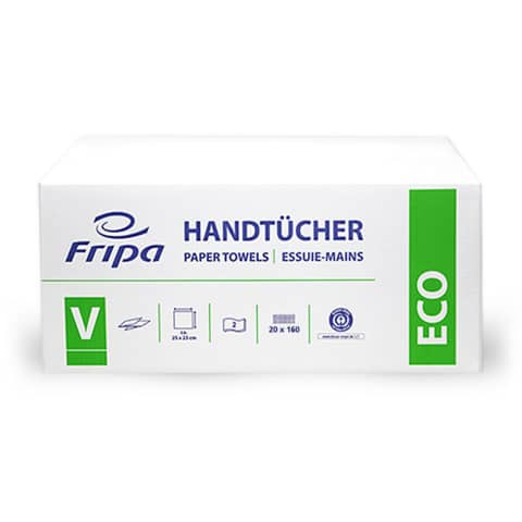 Falthandtuch 2-lag.3200ST weiß FRIPA 4012104 Eco