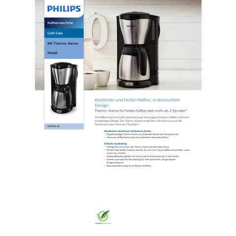 Kaffeemaschine Therminox schw./edelstahl PHILIPS 10000812 / HD7548/20
