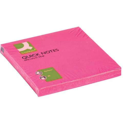 Haftnotizblock neon pink Q-CONNECT KF10516 76x76 mm