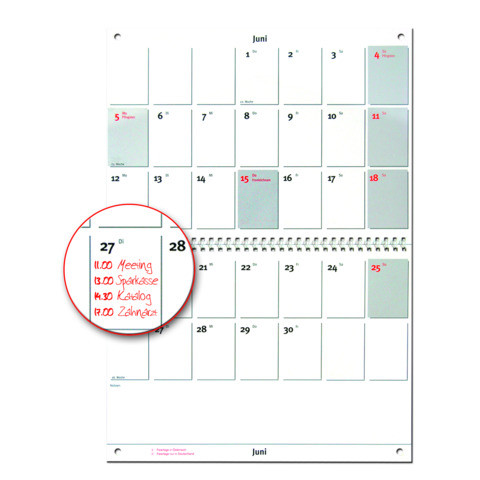 Wandkalender A4 quer 1M 2S GÜSS 6 Monatsübers. Spirale