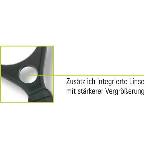 Leselupe SPORT Ø 50 /15mm schwarz ECOBRA 810150 Vergrößerung 2,5 x / 5 x