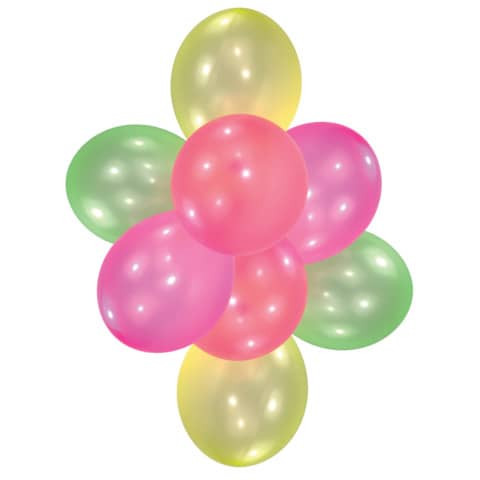 Luftballon Neon 10ST sort. 9901839 27,5cm