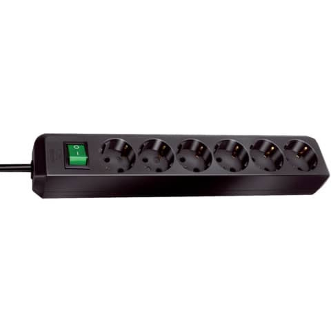 Verteilersteckdose 6-fach schwarz BRENNENSTUHL 1159500015 m.Schalter