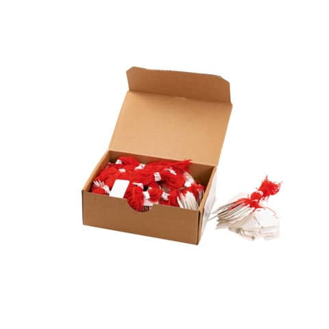 Hängeetiketten 25x38 mm weiß HERMA 6915 m. rotem Faden 1000 St.