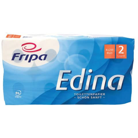 Toilettenpapier 2-lag. 8RL weiß FRIPA 1010808 Edina