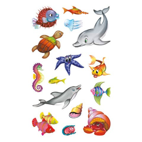 Z-Design 53707, Kinder Sticker, Meerestiere, 2 Bogen/30 Sticker