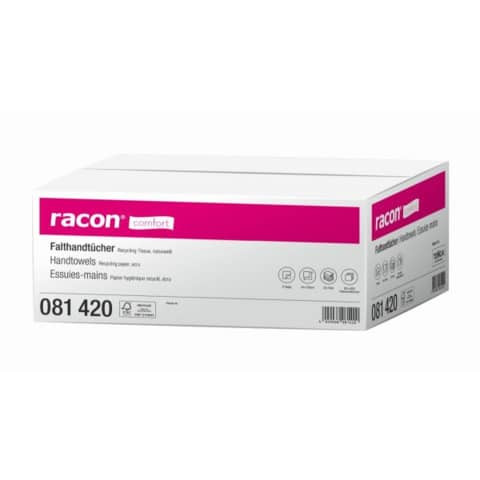 Falthandtücher comfort 24x23cm weiß RACON 081420 2-lagig 20x200ST