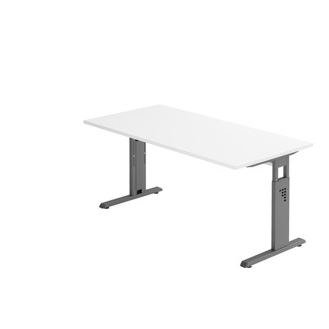 Schreibtisch 160x80cm weiß/graphit HAMMERBACHER VOS16/W/G