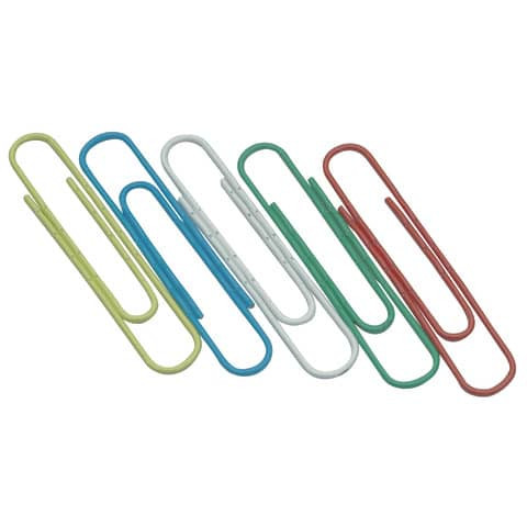 Büroklammern 50mm bunt rund Q-CONNECT KF02026 gew.Kugel 30ST