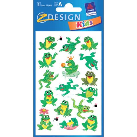 Z-Design 53168, Kinder Sticker, Frösche, 3 Bogen/32 Sticker