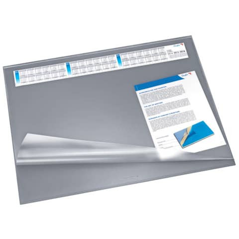 Schreibunterlage Synthos transparentgrau LÄUFER 49643/69287 65x52cm Vollsicht