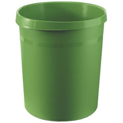 Papierkorb GRIP - 18 Liter, rund, 2 Griffmulden, extra stabil, grün