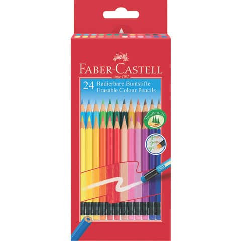 Farbstifte 24ST m.Radierer sortiert FABER CASTELL 116625 Classic Colours