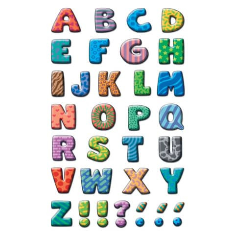 Buchstabenetikett A-Z bunt 96 Stück ZWECKFORM 59334 15 mm Papier