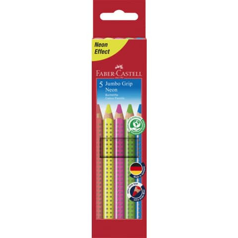 Farbstiftetui Jumbo Grip Neon FABER CASTELL 110994 5St