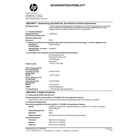 Inkjetpatrone Nr. 963 yellow HP 3JA25AE