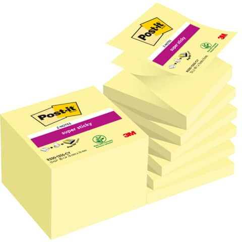 Haftnotizblock Z-Notes SS gelb POST-IT R330-12SS-CY 76x76mm