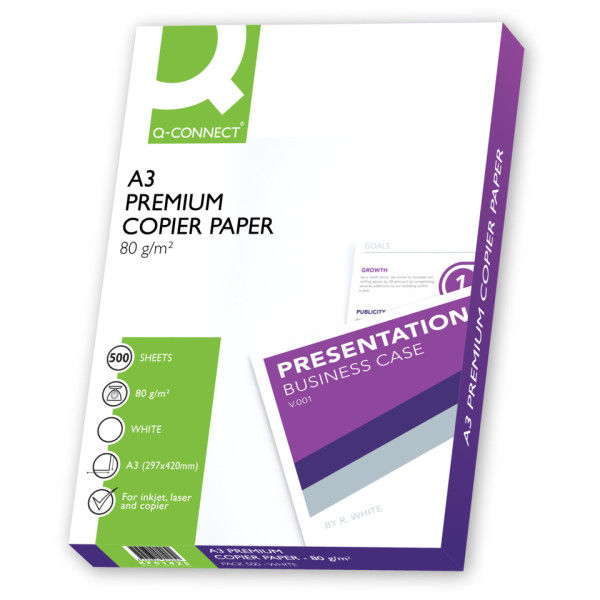 Multifunktionspapier Premium, A3, 80g/m², 500 Blatt, weiß Q-CONNECT KF01425
