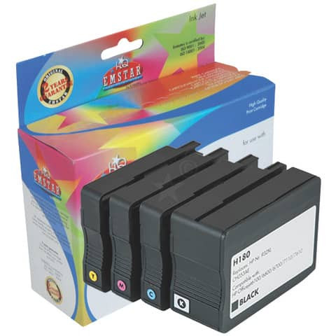 Inkjetpatrone 4ST sw/c/m/y EMSTAR H184 C2P42AE