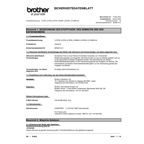 Inkjetpatrone magenta BROTHER LC1000M