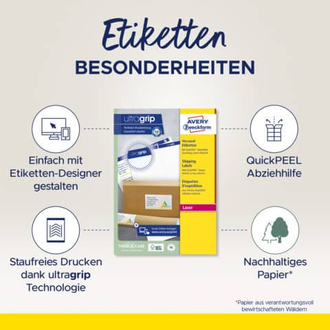 Universaletiketten 99,1x67,7 weiß ZWECKFORM L7165-100