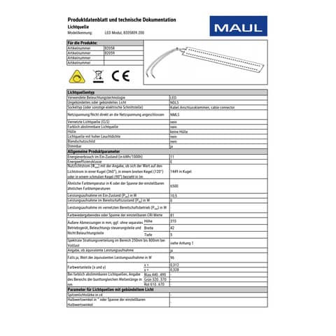 Arbeitsleuchte LED MAULintro weiß MAUL 82059 02 LED dimmbar