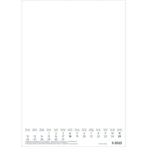 Bastelkalender 2026 weiß ALPHA 160599 21x29,7cm