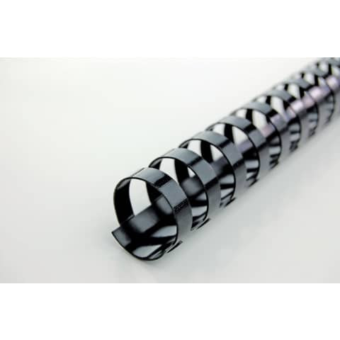 Spiralbinderücken Plastik - A4, 19 mm/165 Blatt, schwarz, 100 Stück
