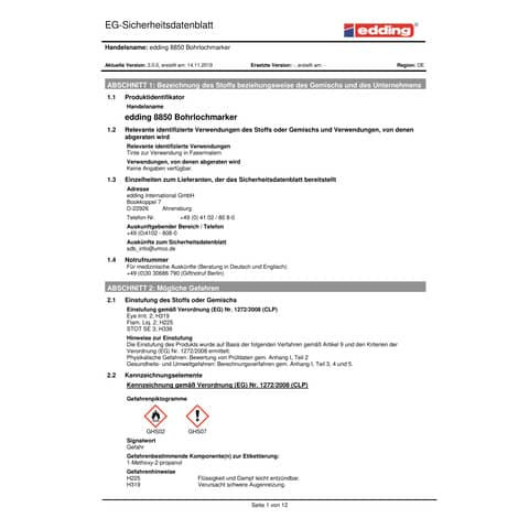 Bohrlochmarker DIY schwarz EDDING 8850-1-1001