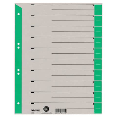 Trennblatt A4 grau/grün LEITZ 1652-00-55 100ST ungeöst