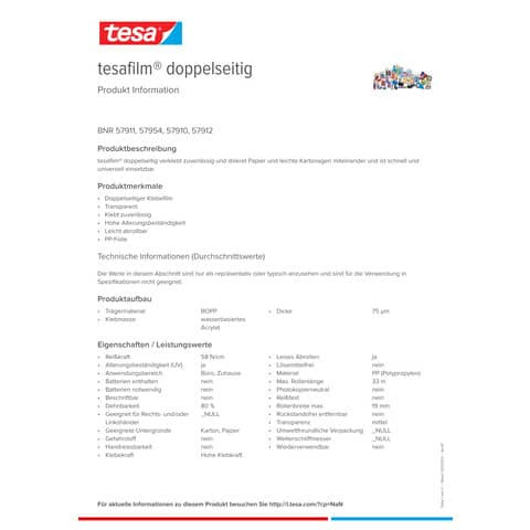 Doppelklebefilm 7,5m 12mm transparent TESA 57912-00000-02 m.Abroller