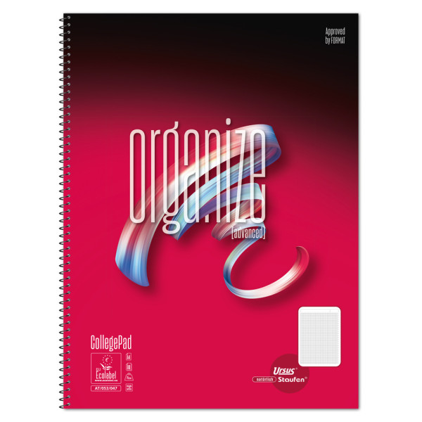Collegeblock A4 80 Blatt kariert weiß URSUS Style 608546000 Organize Kopfzeile