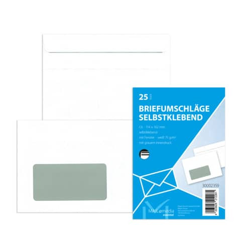 Briefhülle C6 m.Fe SK 72g weiß 30002359 25ST