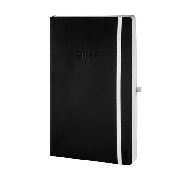 Buchkalender Softcover A5 2026 schwarz CHRONOPLAN 50946 Tagesplan
